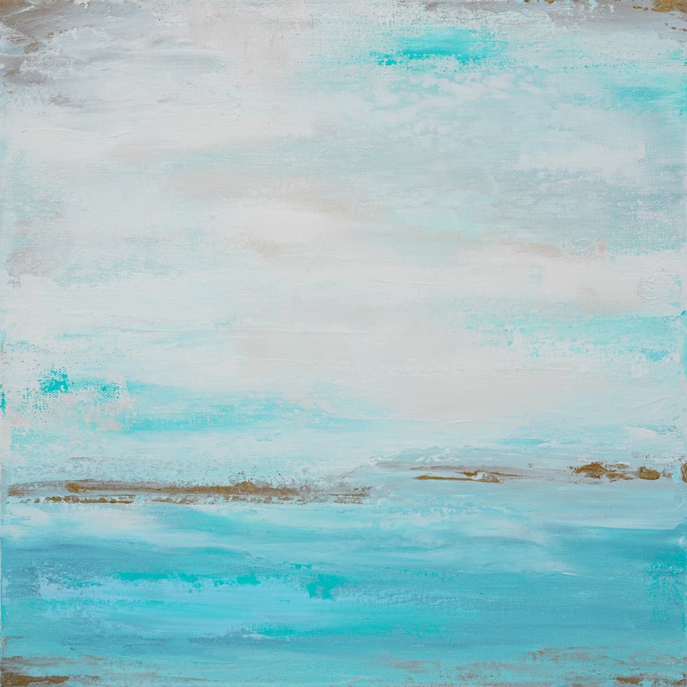 Turquoise Horizon Abstract by Françoise Wattré — canvas wall art