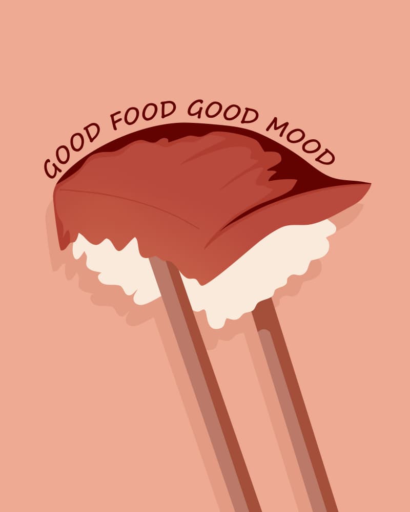 Good Food Good Mood by Kintsugi99 — canvas wall art