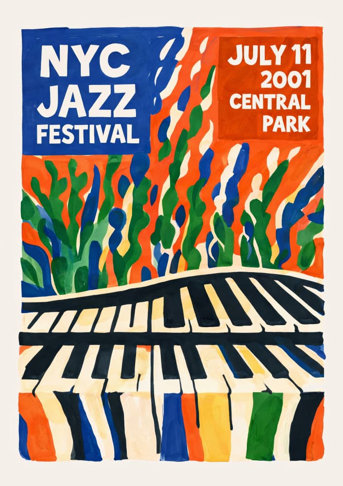 Vibrant Jazz Keys by Patryk Krygowski — canvas wall art