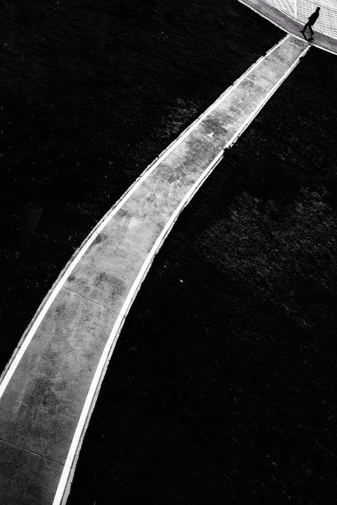 Man On Curved Path by Ali Ayer — canvas wall art