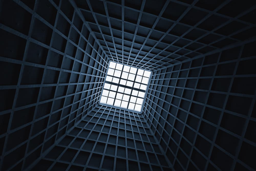 Geometric Grid Skylight by Mei Xu — canvas wall art
