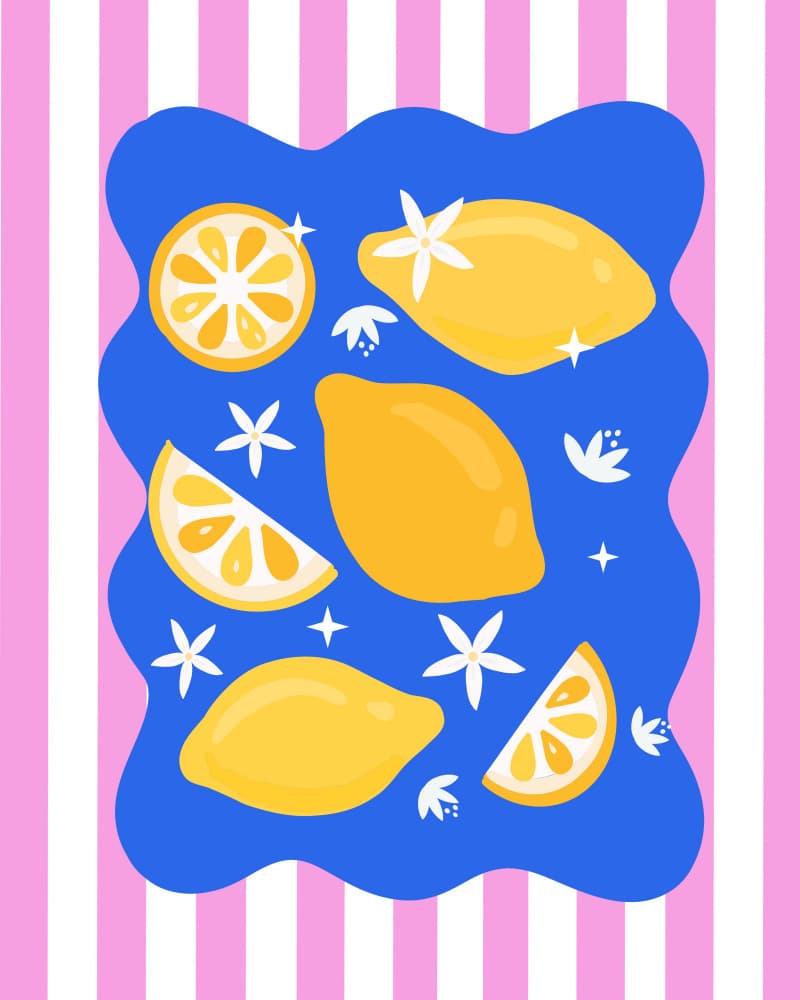 Bright Summer Lemons by Petra Lizde — canvas wall art