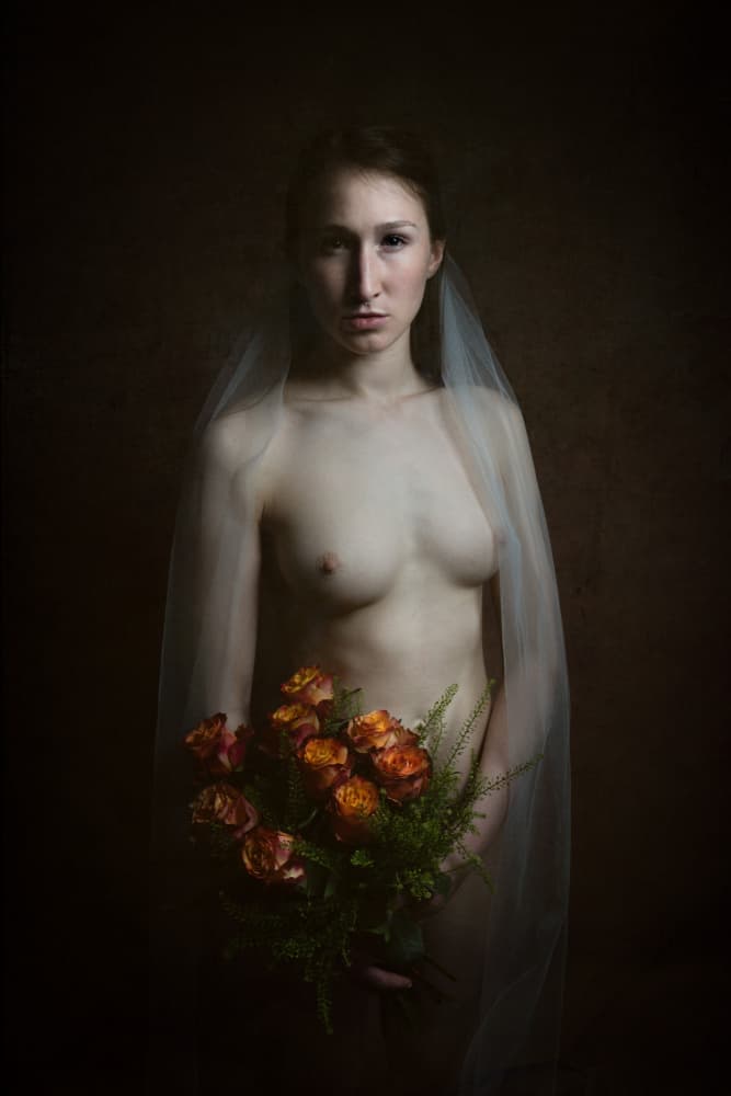 Solemn Veiled Nude by Christian Kurz — canvas wall art