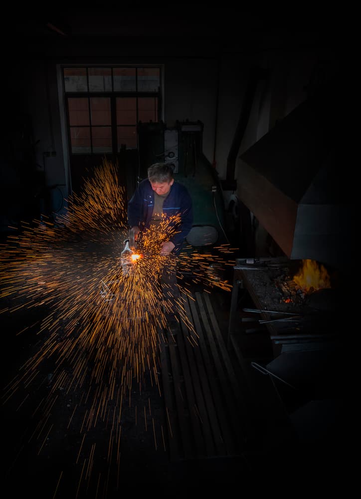 Craftsman's Fiery Work by Sebestyen Bela — canvas wall art