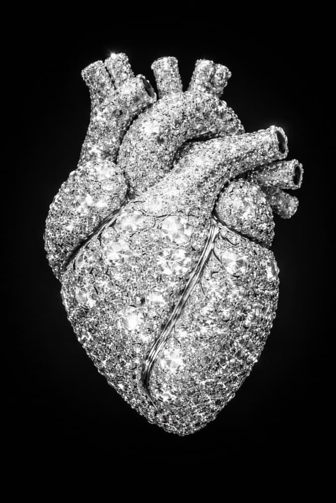 Sparkling Diamond Heart by Josie George — canvas wall art