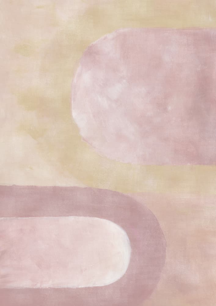 Soft Pink Shapes by Rosana Laiz Blursbyai — canvas wall art