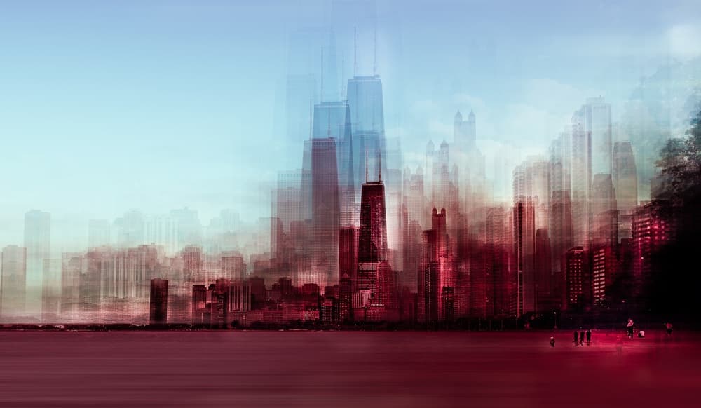 Vibrant City Skyline by Carmine Chiriacò — canvas wall art