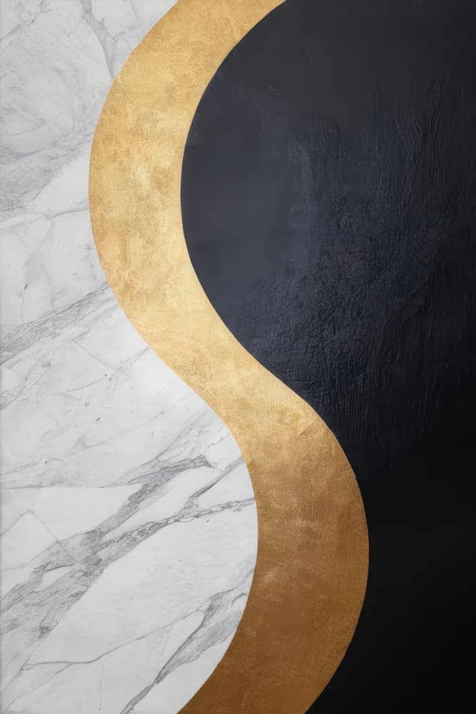 Black Gold Marble Curve by Alpenglow Workshop — canvas wall art