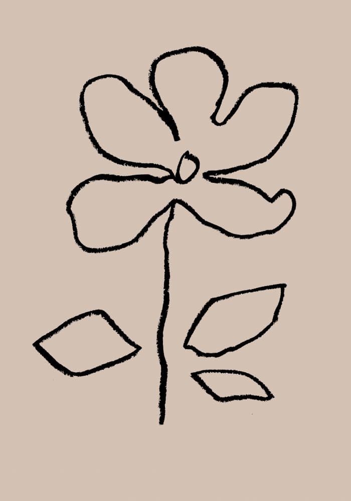 Minimalist Flower Outline by Pictufy Studio — canvas wall art