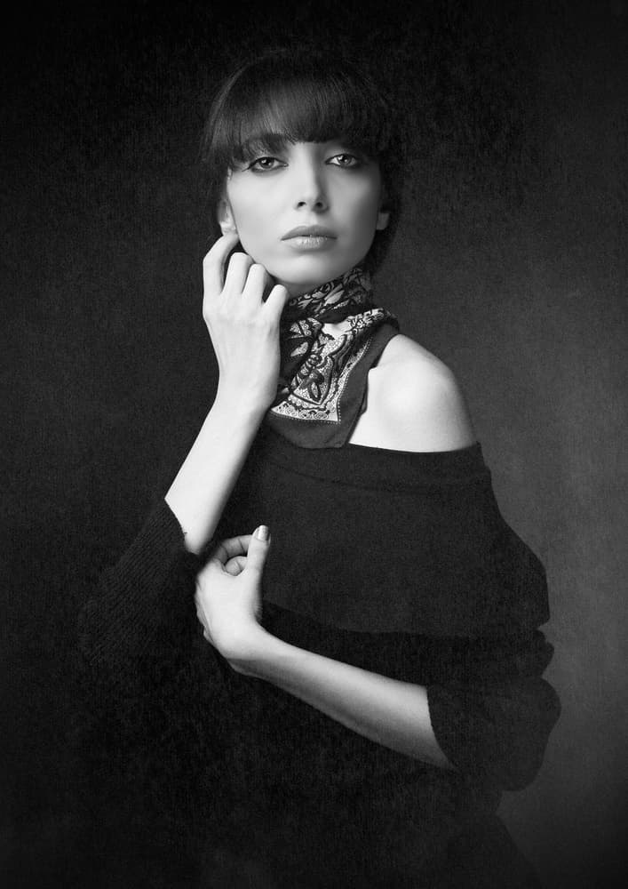 Mysterious Woman Portrait by Mehdi Mokhtari — canvas wall art