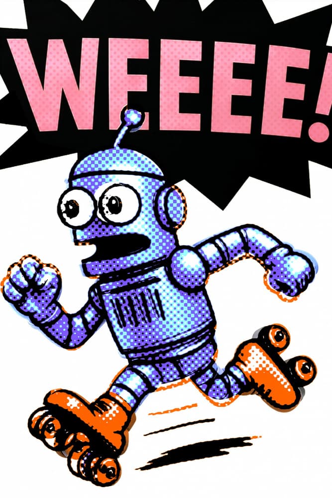 Excited Roller Robot by ERM — canvas wall art