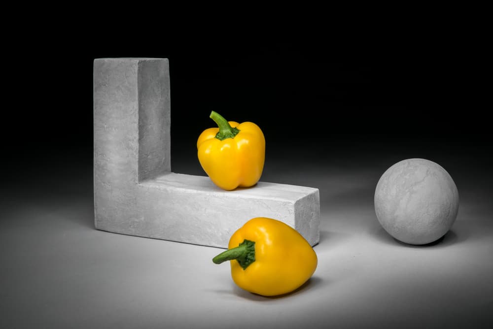 Yellow Peppers Abstract Still Life by Christophe Verot — canvas wall art