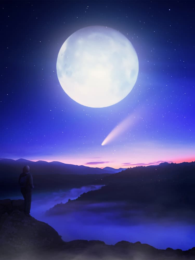 Cosmic Night Gaze by Ritvik takkar — canvas wall art