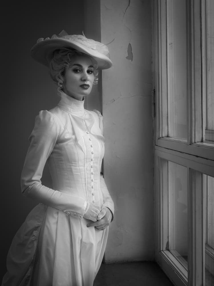 Elegant Vintage Portrait by Oles Paritskiy — canvas wall art