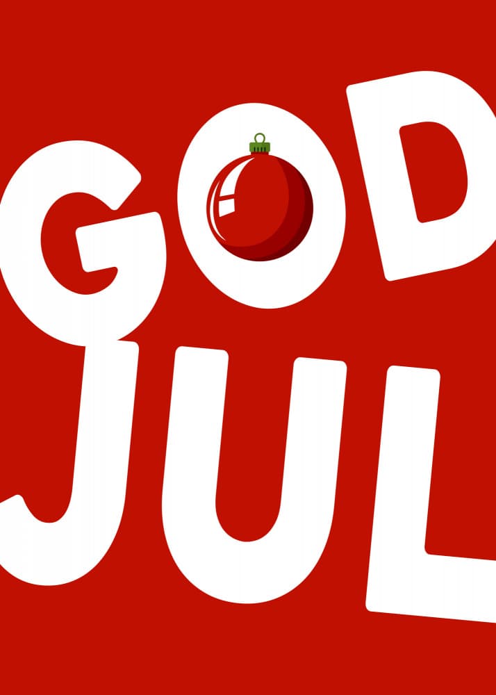 Festive God Jul Ornament by Andreas Magnusson — canvas wall art