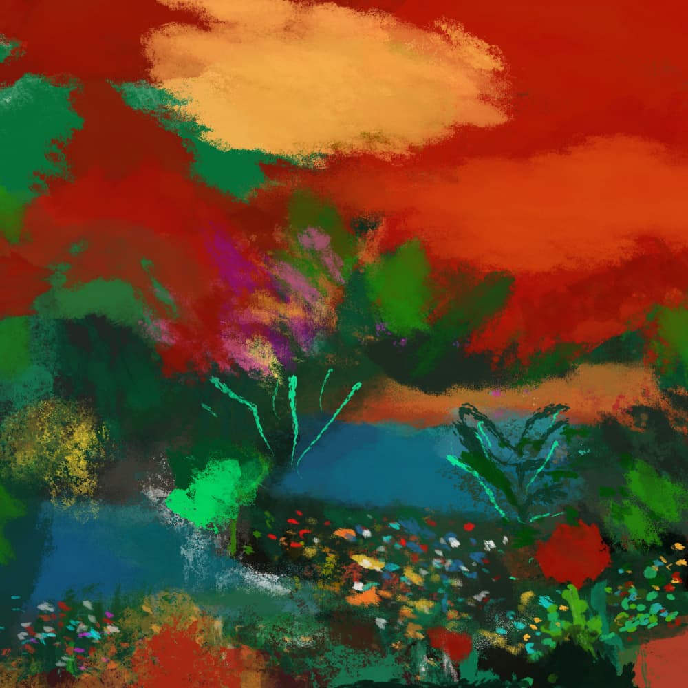 Vibrant Abstract Garden by Cesare Bellassai Art — canvas wall art