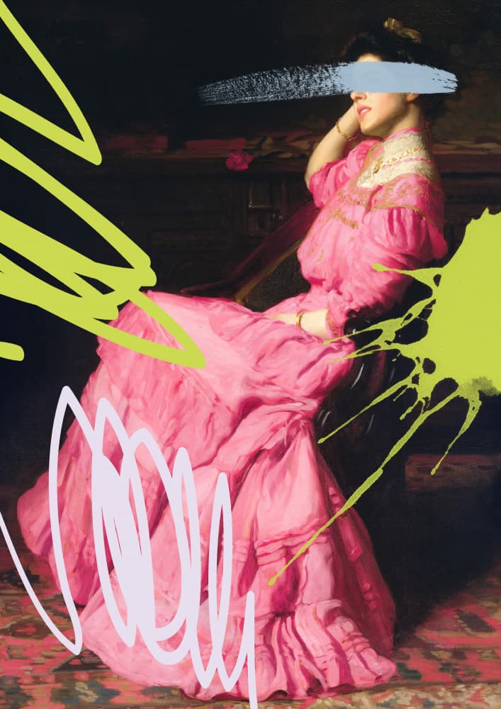 Modern Pink Portrait by Talitha McQueen — canvas wall art