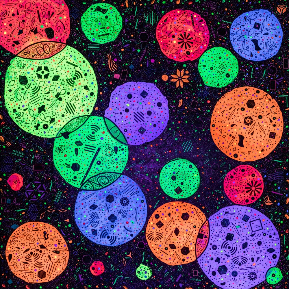 Vibrant Abstract Spheres by Lorenzo A Roe — canvas wall art