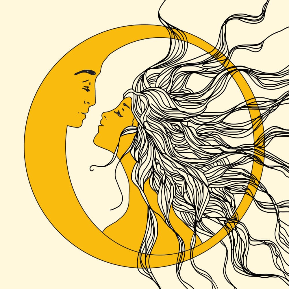Sun and Moon Love by Nadjaa — canvas wall art