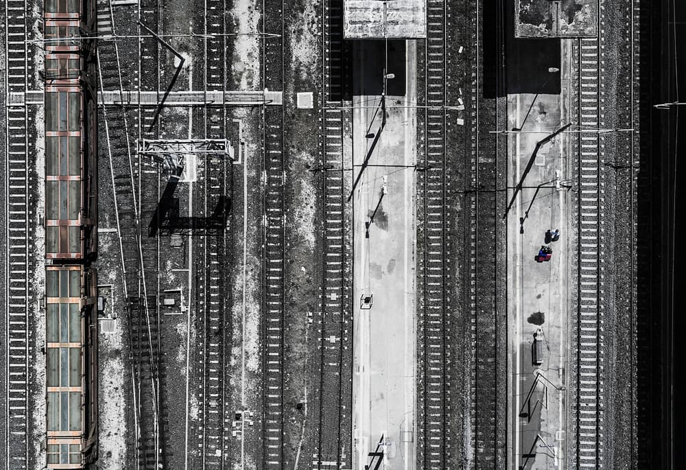 Aerial Train Tracks by Zhou Chengzhou — canvas wall art