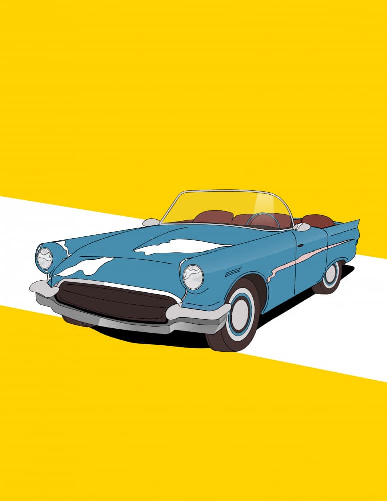 Blue Classic Convertible by Nicholas — canvas wall art