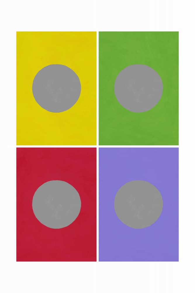 Colorful Circles Grid by Rosana Laiz Blursbyai — canvas wall art