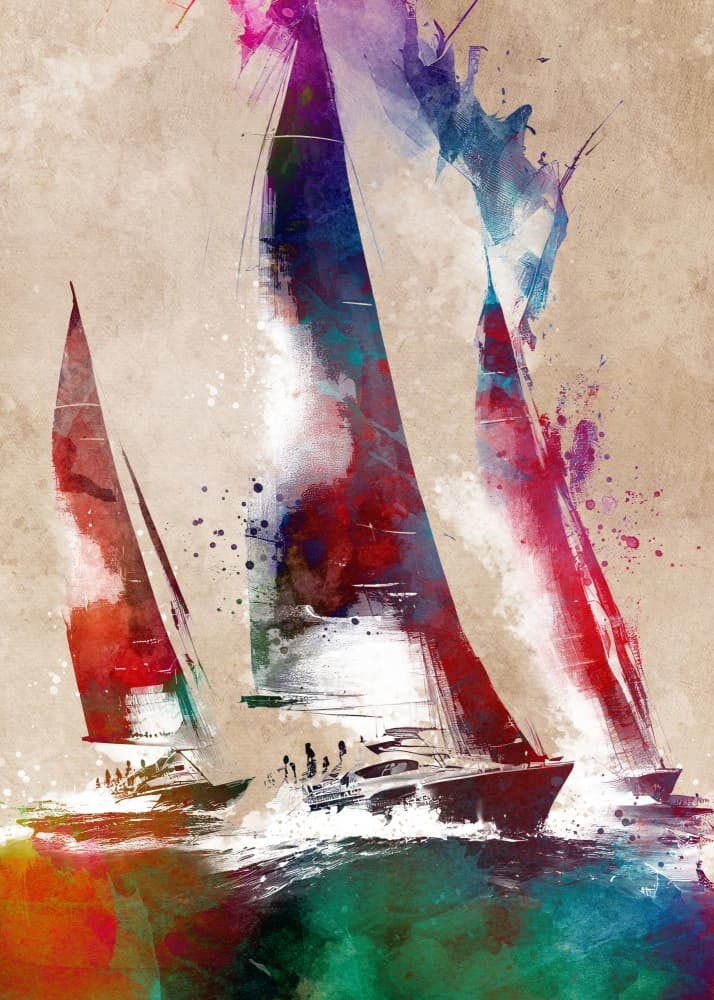 Sailing sport art 1 by Justyna Jaszke — canvas wall art