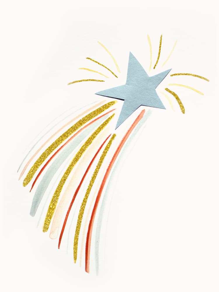 Glittering Shooting Star by Gemma Bardot — canvas wall art