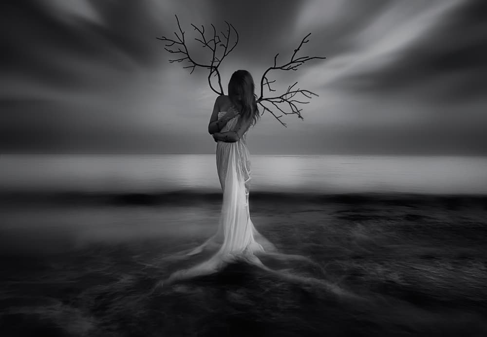 Ethereal Woman Seascape by Maria Kaimaki — canvas wall art