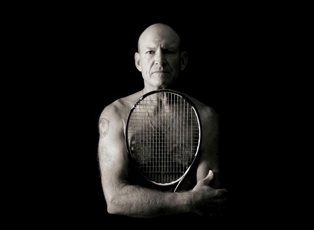 Intense Tennis Player Portrait by Porter Thomas — canvas wall art