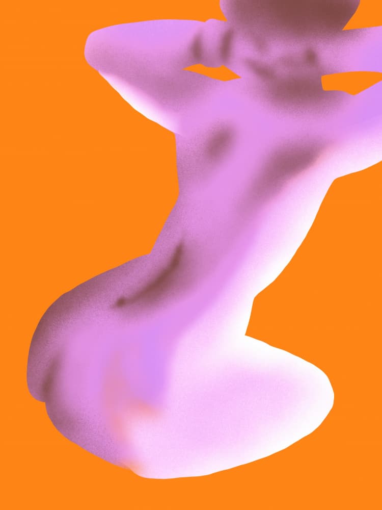 Serene Purple Figure by Little Dean — canvas wall art