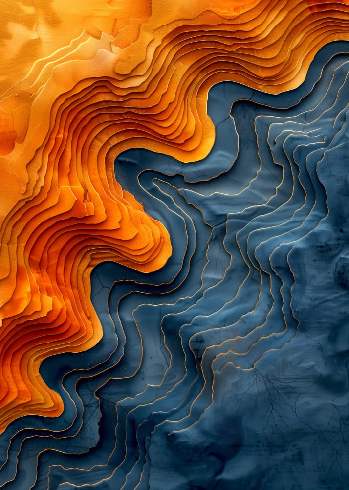 Golden Topographic Flow by Justyna Jaszke — canvas wall art