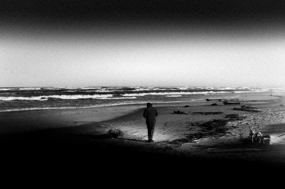 Solitary Beach Walk by Monika Zemojtel — canvas wall art