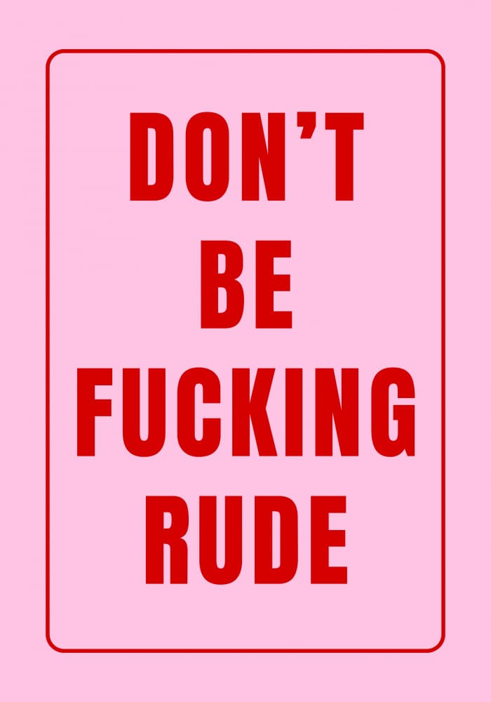 Pink Rude Statement by Athene Fritsch — canvas wall art