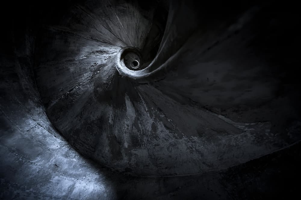 Dark Spiral Staircase by E. de Juan — canvas wall art