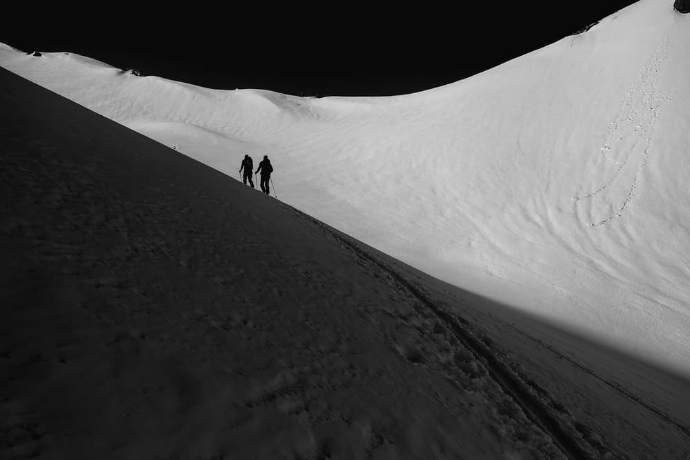 Snowy Mountain Ascent by Fred Åge Hol — canvas wall art