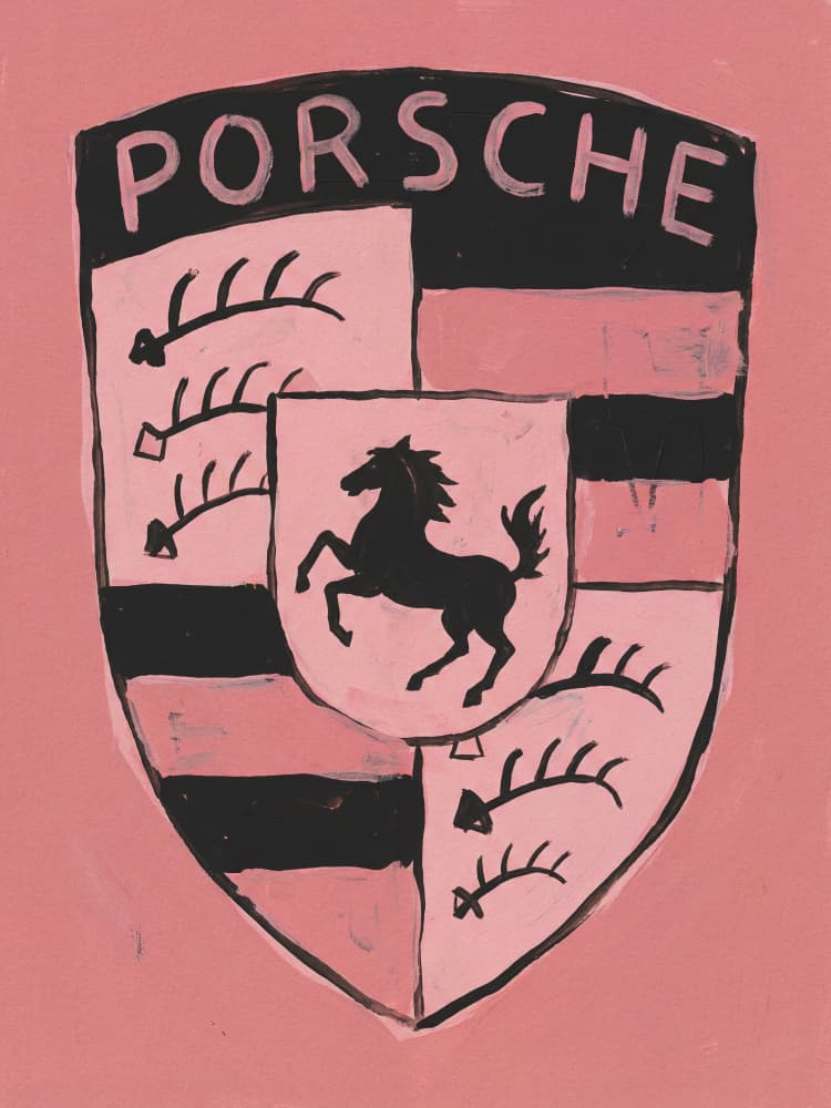 Bold Pink Horse Emblem by Andreas Magnusson — canvas wall art
