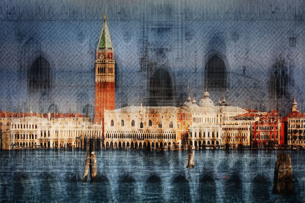 Vintage Venice Cityscape by Hans-Wolfgang Hawerkamp — canvas wall art