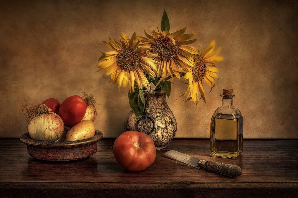 Rustic Sunflower Still Life by Juan Luis Seco — canvas wall art