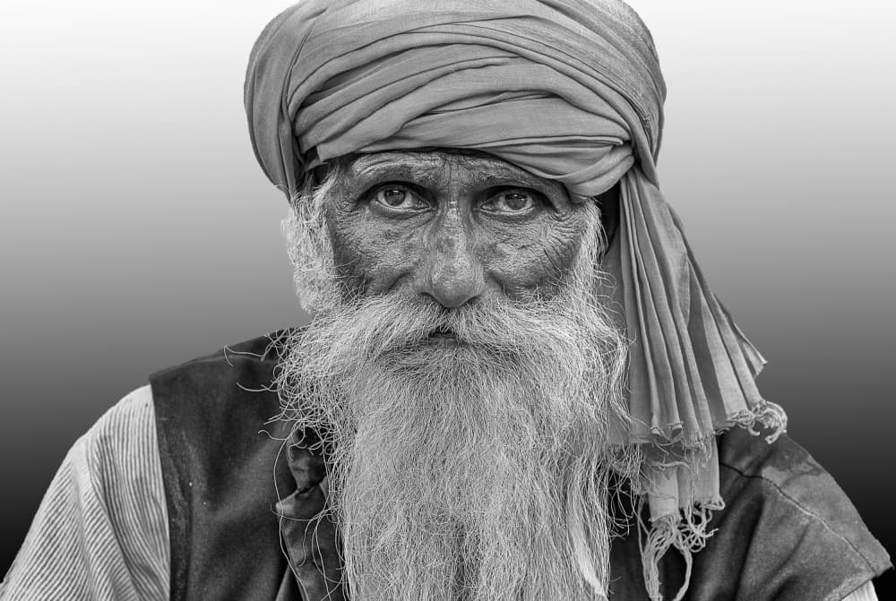 Wise Elder With Turban by Jois Domont ( J.L.G.) — canvas wall art