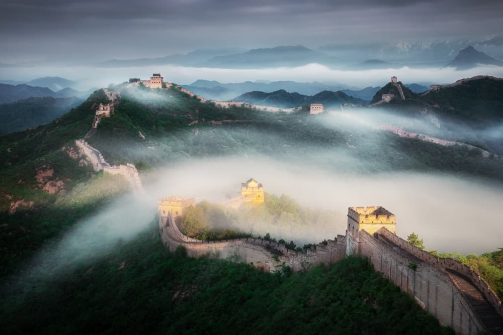 Great Wall Morning Mist by Yuan Cui — canvas wall art