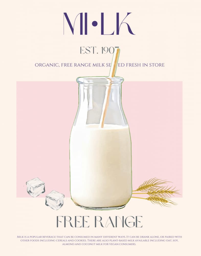 Free Range Milk Bottle by Nazma Khokhar — canvas wall art
