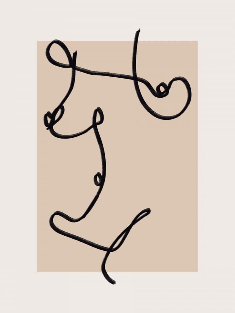 Minimalist Line Face by Little Dean — canvas wall art