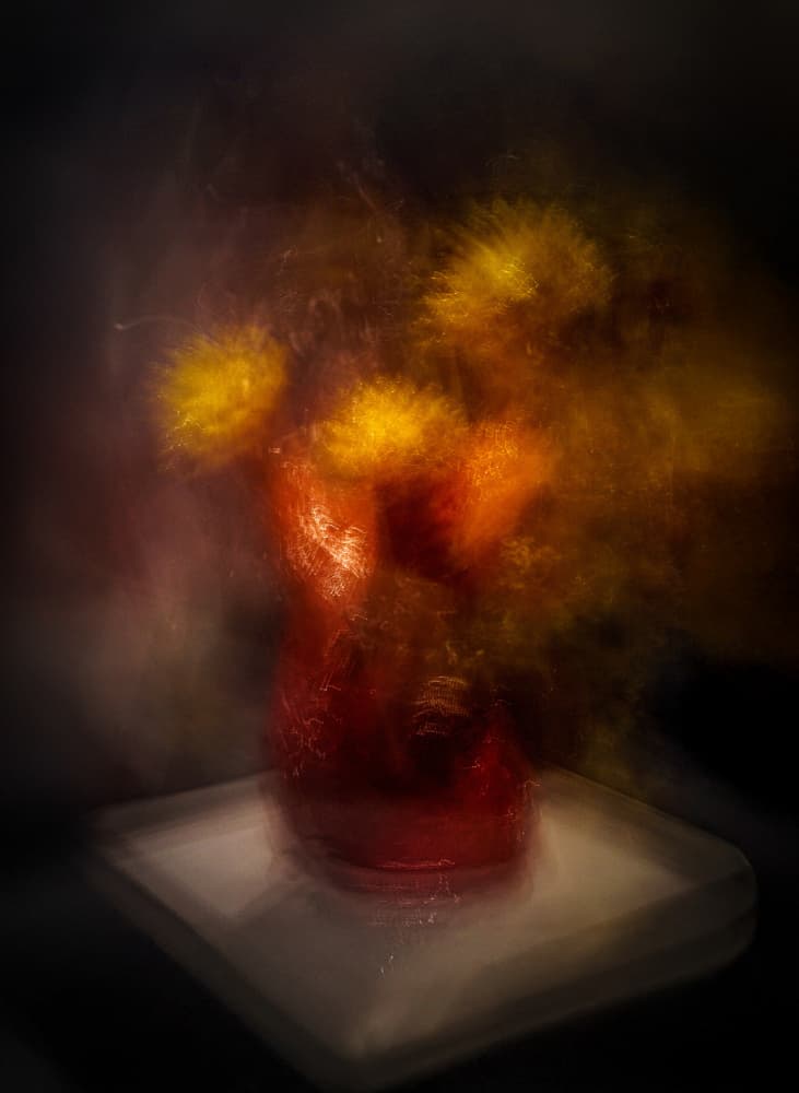 Warm Abstract Flowers by Stephan Rückert — canvas wall art