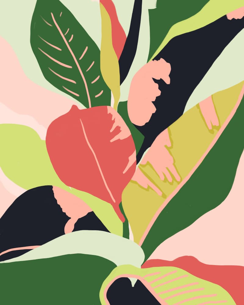 Modern Tropical Foliage by Kintsugi99 — canvas wall art
