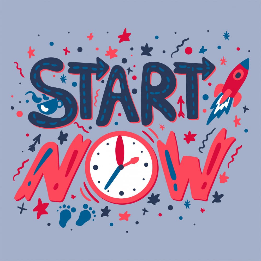Start Now Motivation by Marika Barsrsind — canvas wall art