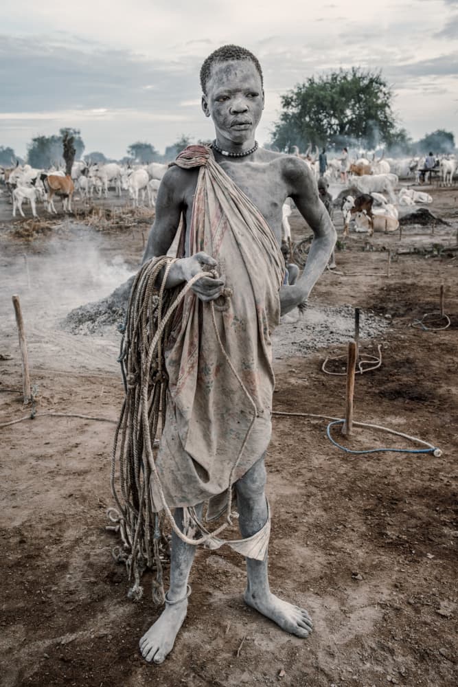 Dinka Boy Portrait by Trevor Cole — canvas wall art
