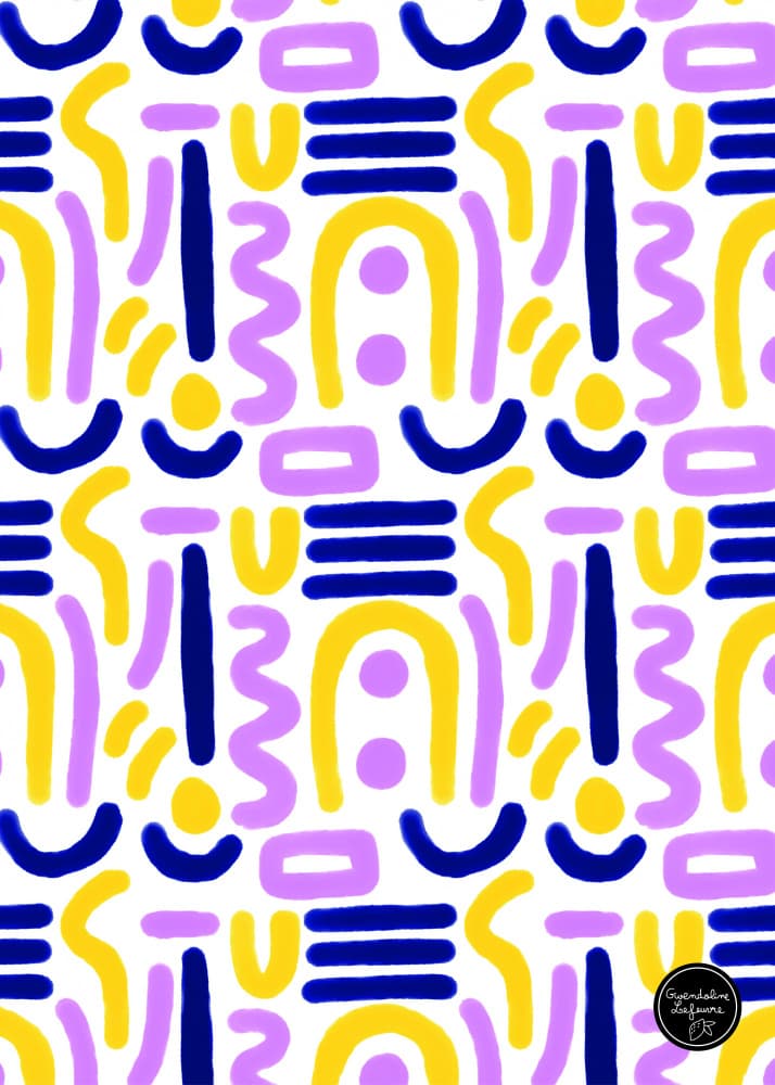 Colorful Abstract Shapes by Gwendoline Lefeuvre — canvas wall art