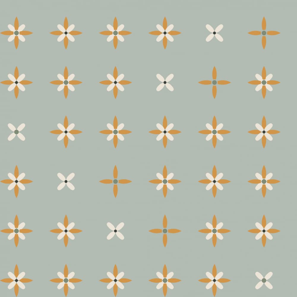 Mid Century Floral Pattern by Annick — canvas wall art