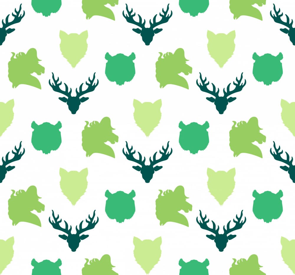Green Wildlife Silhouettes by Marika Barsrsind — canvas wall art